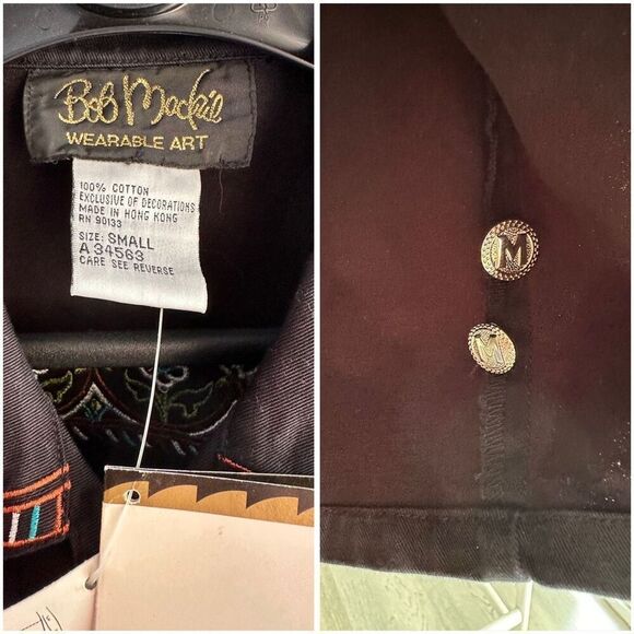 NWT Bob Mackie Wearable Art Shacket Shirt Embroidered Small - Picture 3 of 4